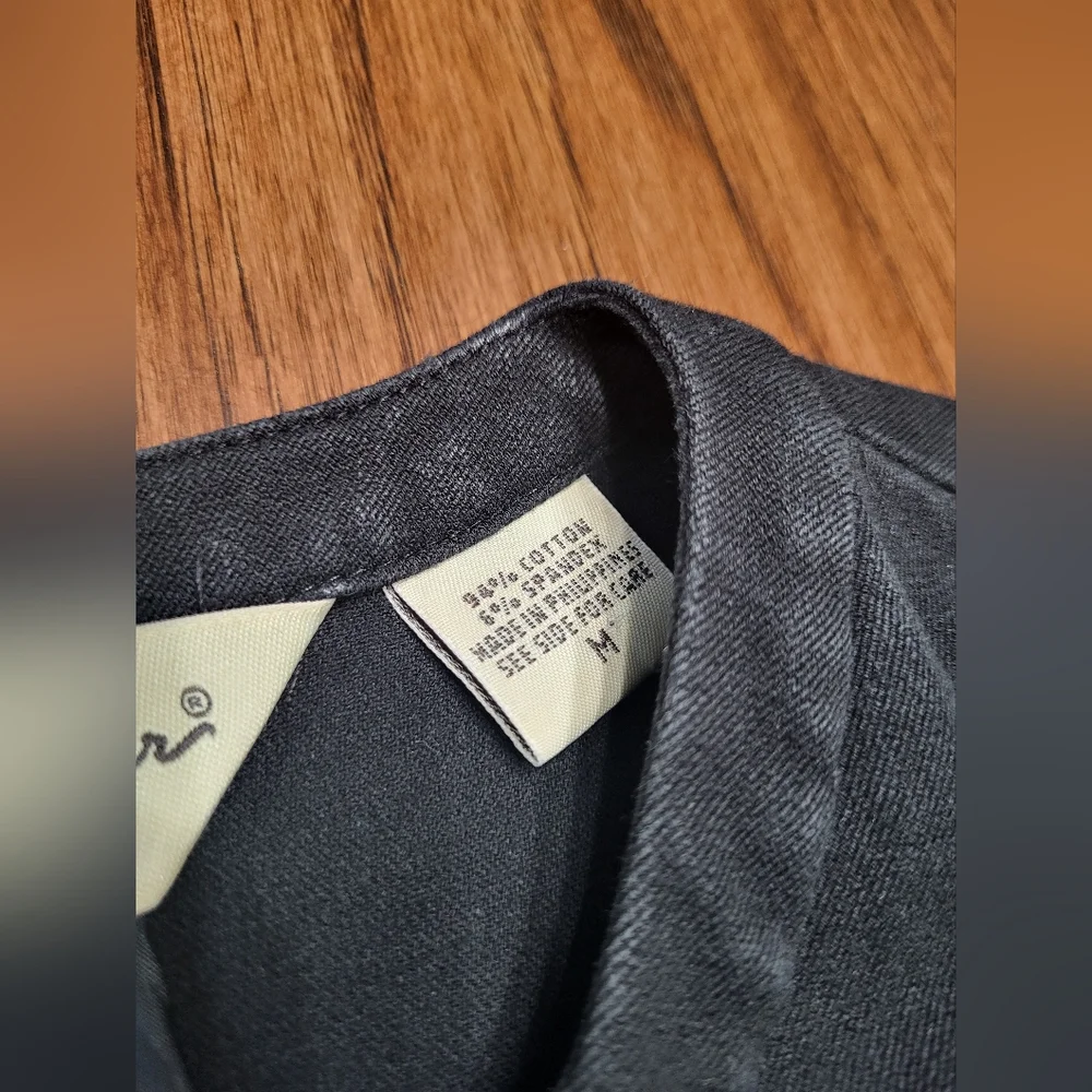 Eddie Bauer Women's Black Wash Medium Denim Zip Sleeve Light Casual Jacket